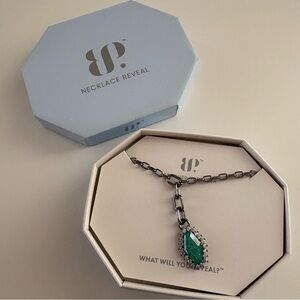 Bomb Party Brilliant Statements Remain Necklace NK90938 Emerald Ice Crystal